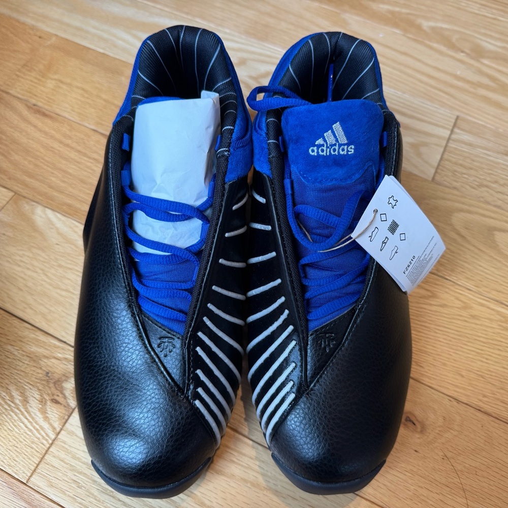 NWT, Adidas TMac 3 Restomod, black & royal blue, size 7